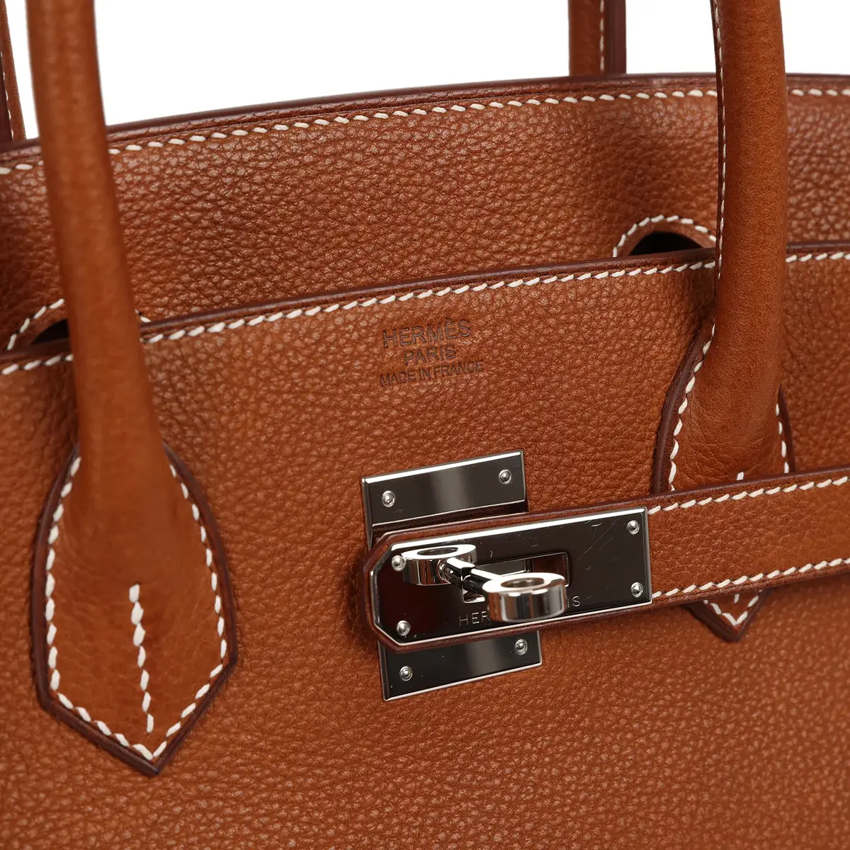 HERMÈS Pre-owned Hermes Birkin 30 Fauve Barenia Faubourg Palladium Hardware | Thumbnail 7