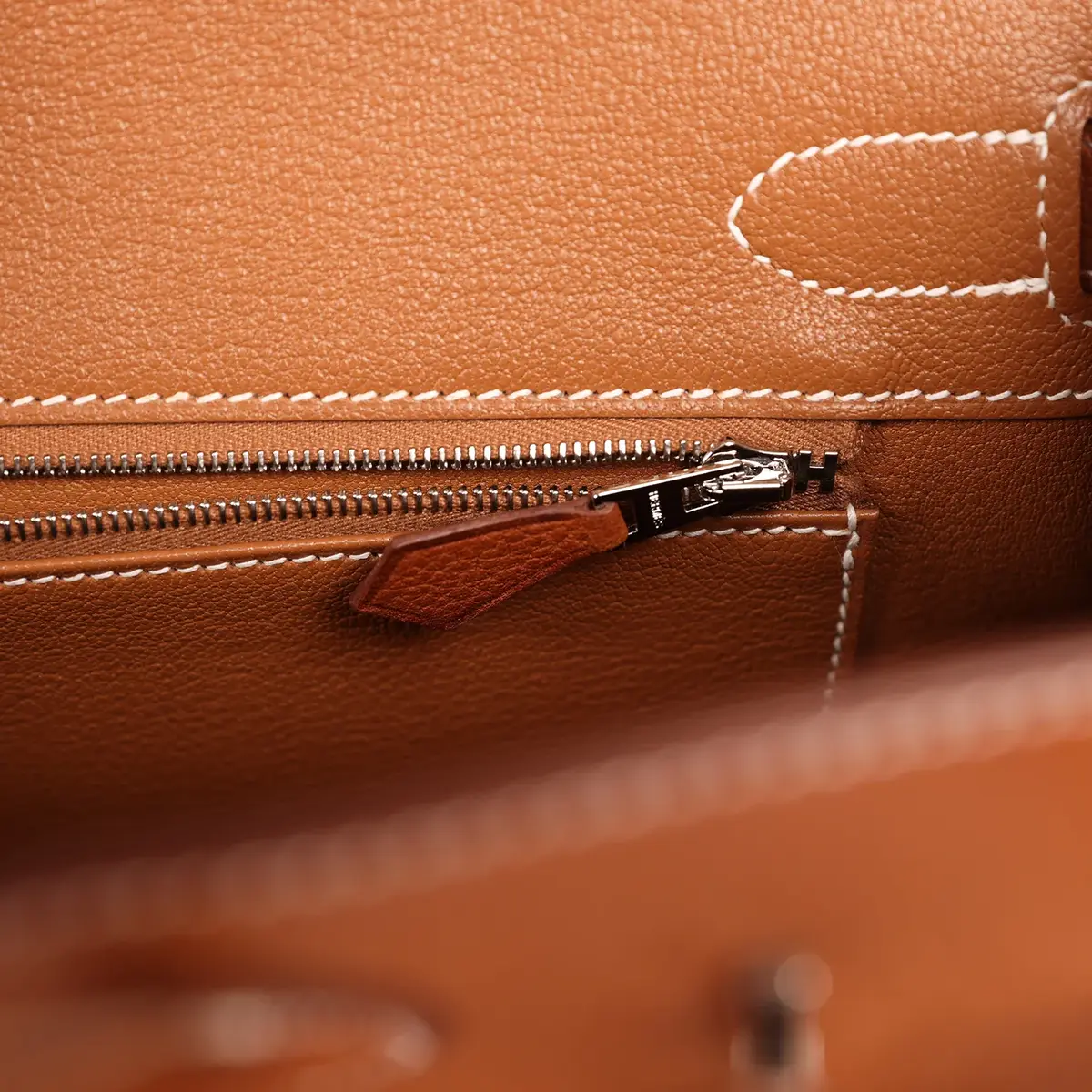 HERMÈS Pre-owned Hermes Birkin 30 Fauve Barenia Faubourg Palladium Hardware | Thumbnail 8
