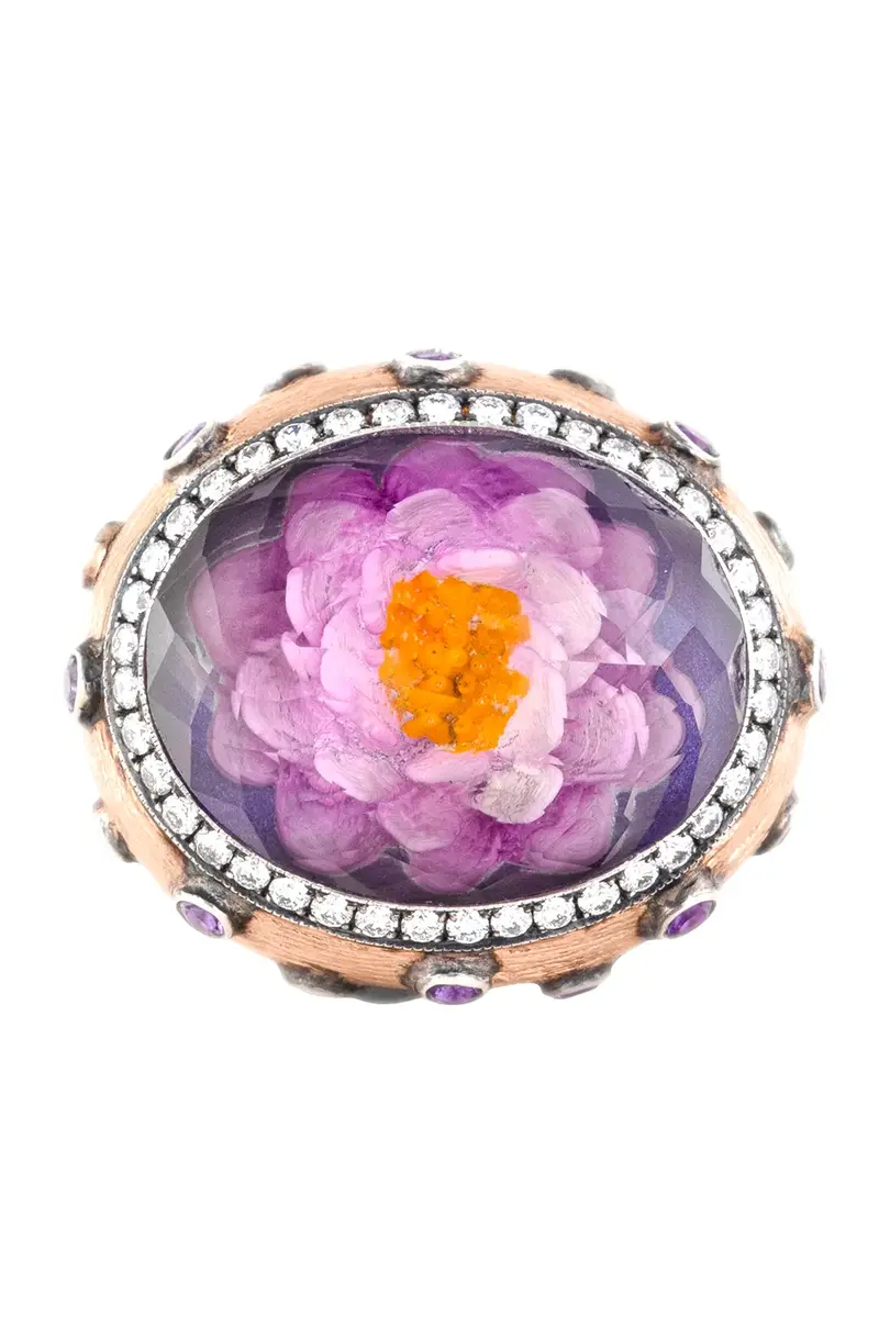 SEVAN BICAKCI Diamond Amethyst Carved Floral Bloom Ring | Thumbnail 2 SEVAN BICAKCI Diamond Amethyst Carved Floral Bloom Ring | Thumbnail 2