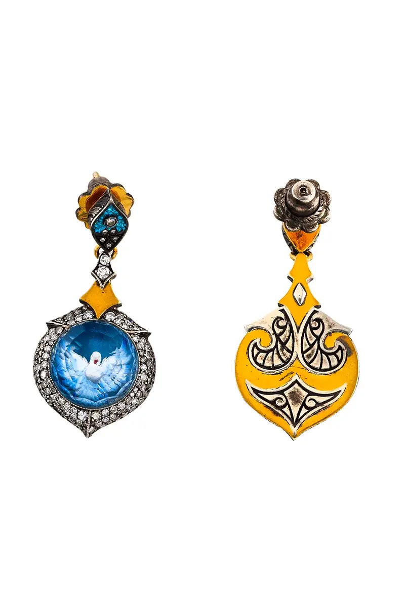 SEVAN BICAKCI Diamond Dove Carved Drop Earrings | Thumbnail 2 SEVAN BICAKCI Diamond Dove Carved Drop Earrings | Thumbnail 2