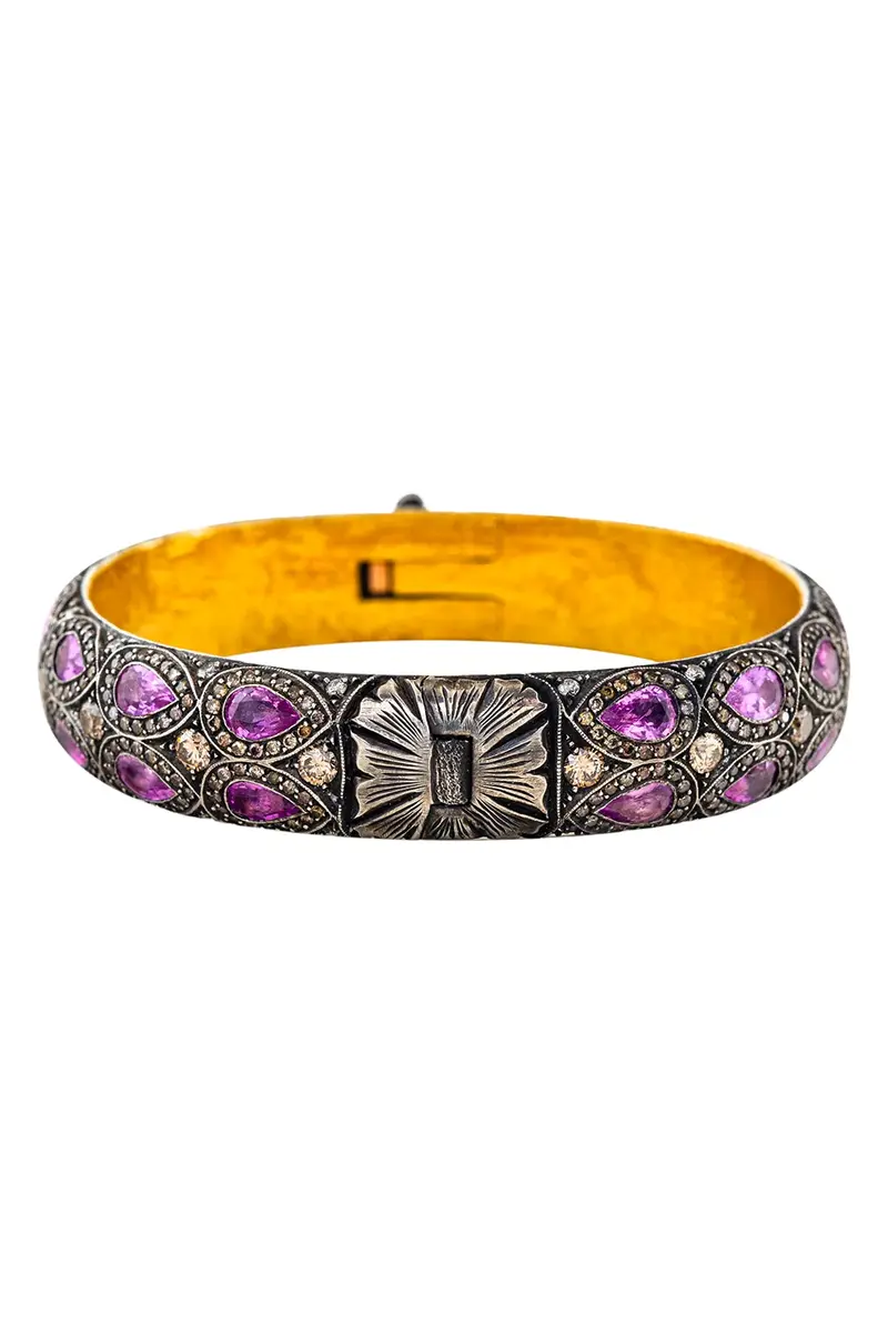 SEVAN BICAKCI Pink Sapphire Diamond Wide Bangle Bracelet | Thumbnail 2 SEVAN BICAKCI Pink Sapphire Diamond Wide Bangle Bracelet | Thumbnail 2