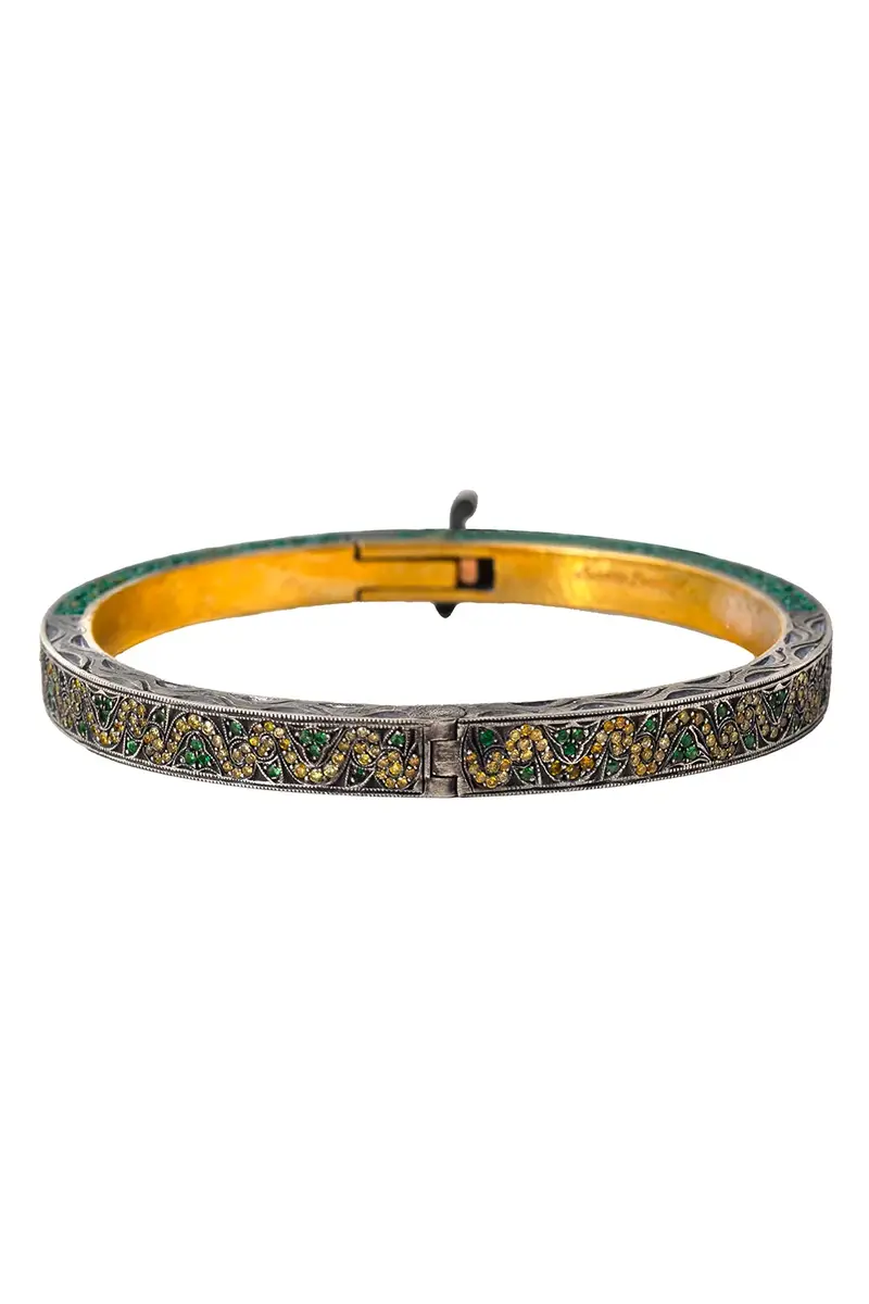 SEVAN BICAKCI Green Garnet Yellow Diamond Mosaic Bangle Bracelet | Thumbnail 2 SEVAN BICAKCI Green Garnet Yellow Diamond Mosaic Bangle Bracelet | Thumbnail 2
