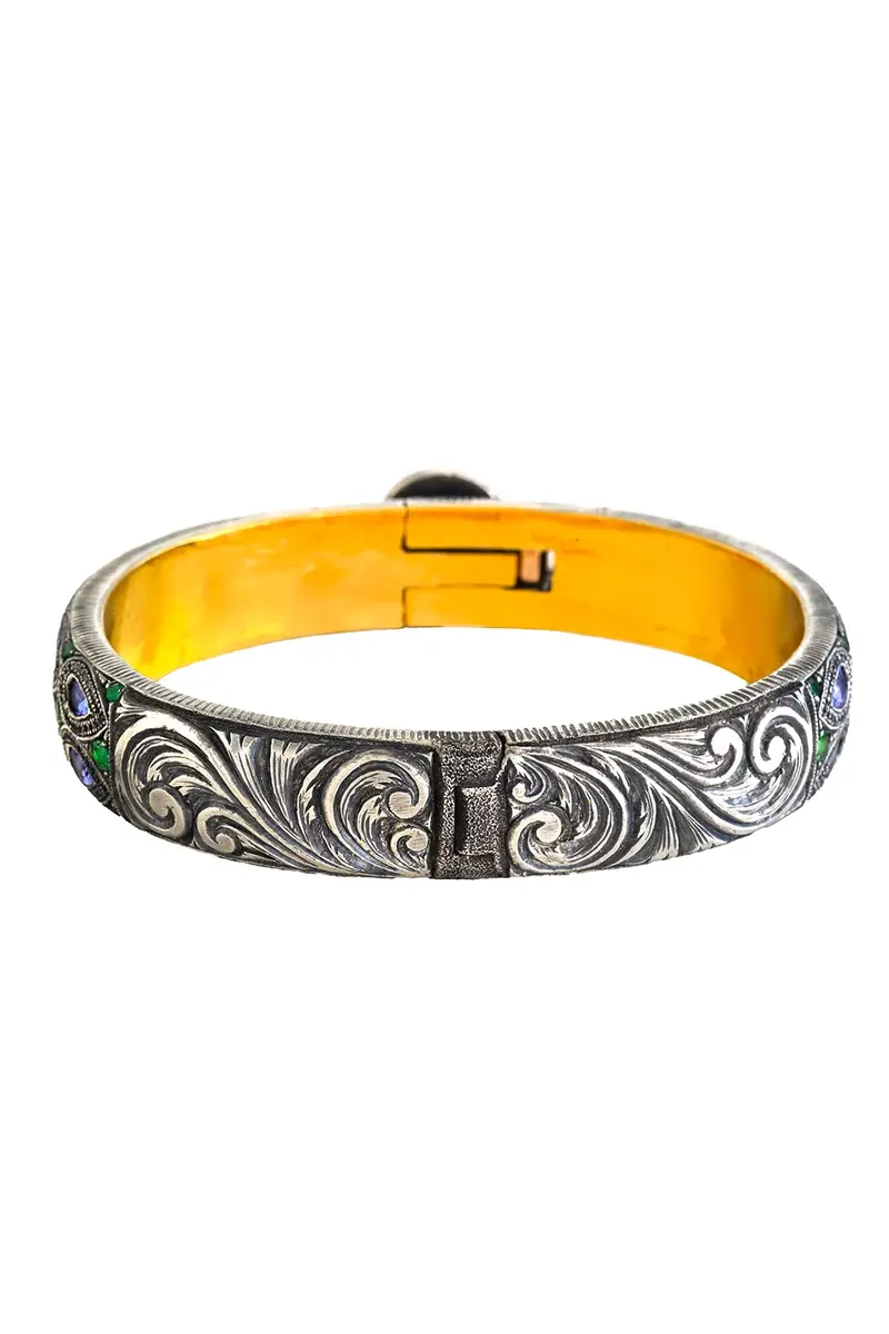 SEVAN BICAKCI Tanzanite Amethyst Snake Clasp Bangle Bracelet | Thumbnail 2 SEVAN BICAKCI Tanzanite Amethyst Snake Clasp Bangle Bracelet | Thumbnail 2