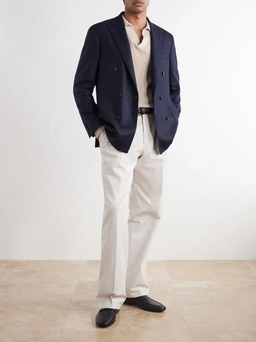 Canali Kei Double-Breasted Wool and Silk-Blend Blazer - Men | Thumbnail 2 Canali Kei Double-Breasted Wool and Silk-Blend Blazer - Men | Thumbnail 2