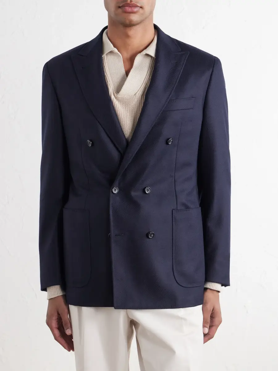 Canali Kei Double-Breasted Wool and Silk-Blend Blazer - Men | Thumbnail 3 Canali Kei Double-Breasted Wool and Silk-Blend Blazer - Men | Thumbnail 3