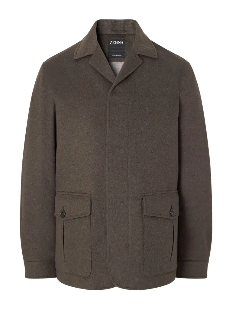 Zegna Oasi Herringbone Cashmere Coat - Men