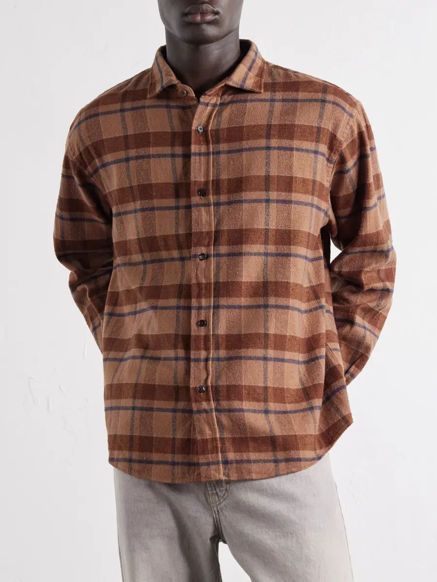 A.PRESSE Checked Cotton and Silk-Blend Twill Shirt - Men | Thumbnail 3 A.PRESSE Checked Cotton and Silk-Blend Twill Shirt - Men | Thumbnail 3