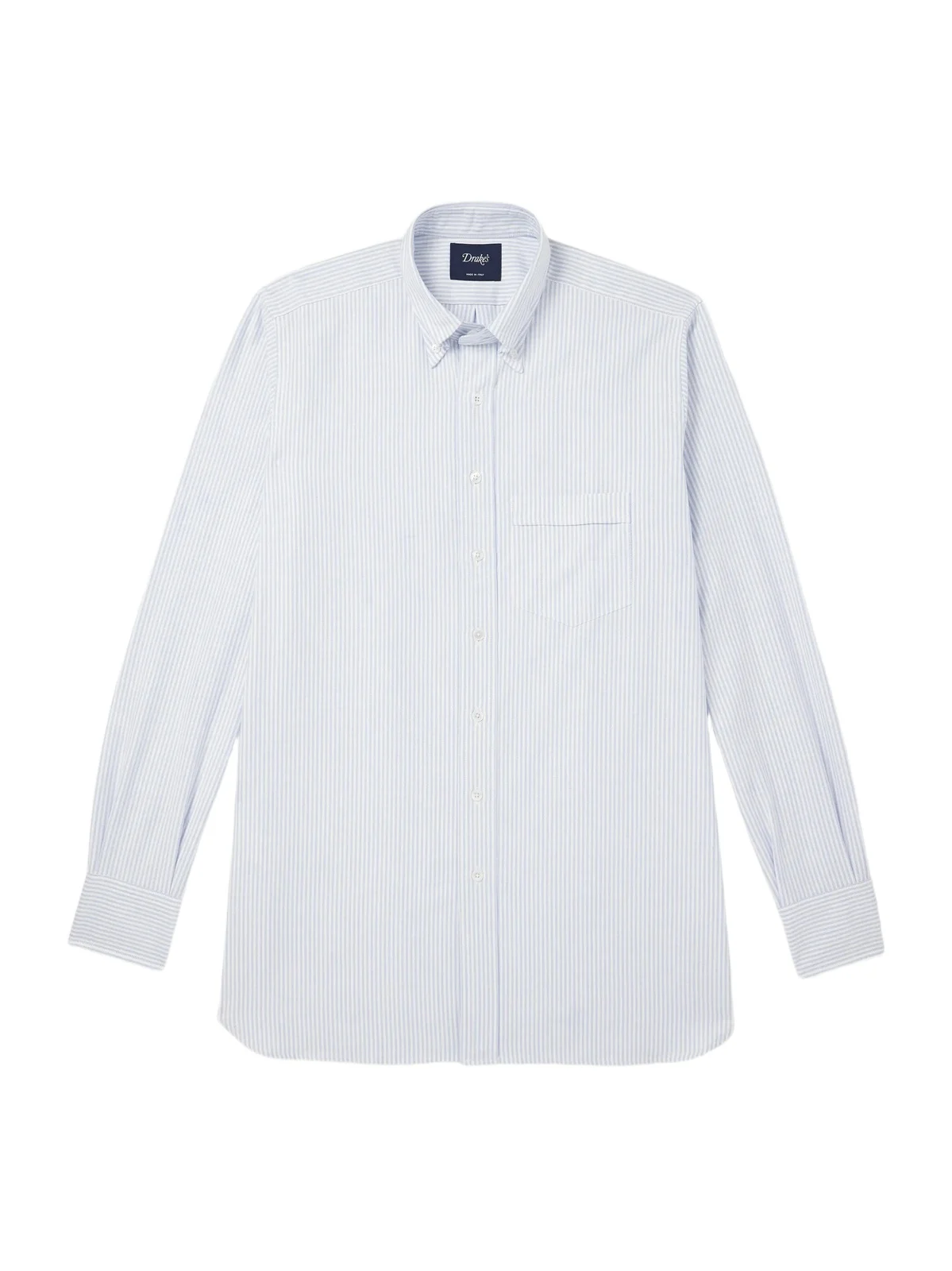 Drake's Button-Down Collar Striped Cotton Oxford Shirt - Men