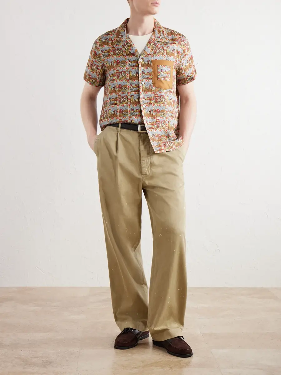 BODE Cowboy Comic Camp-Collar Printed Silk-Satin Shirt - Men | Thumbnail 2 BODE Cowboy Comic Camp-Collar Printed Silk-Satin Shirt - Men | Thumbnail 2