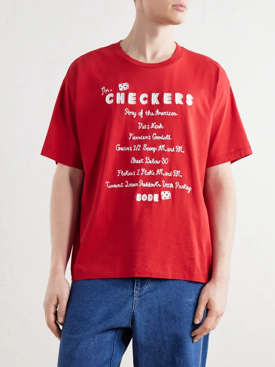 BODE Embroidered Cotton-Jersey T-Shirt - Men | Thumbnail 3 BODE Embroidered Cotton-Jersey T-Shirt - Men | Thumbnail 3