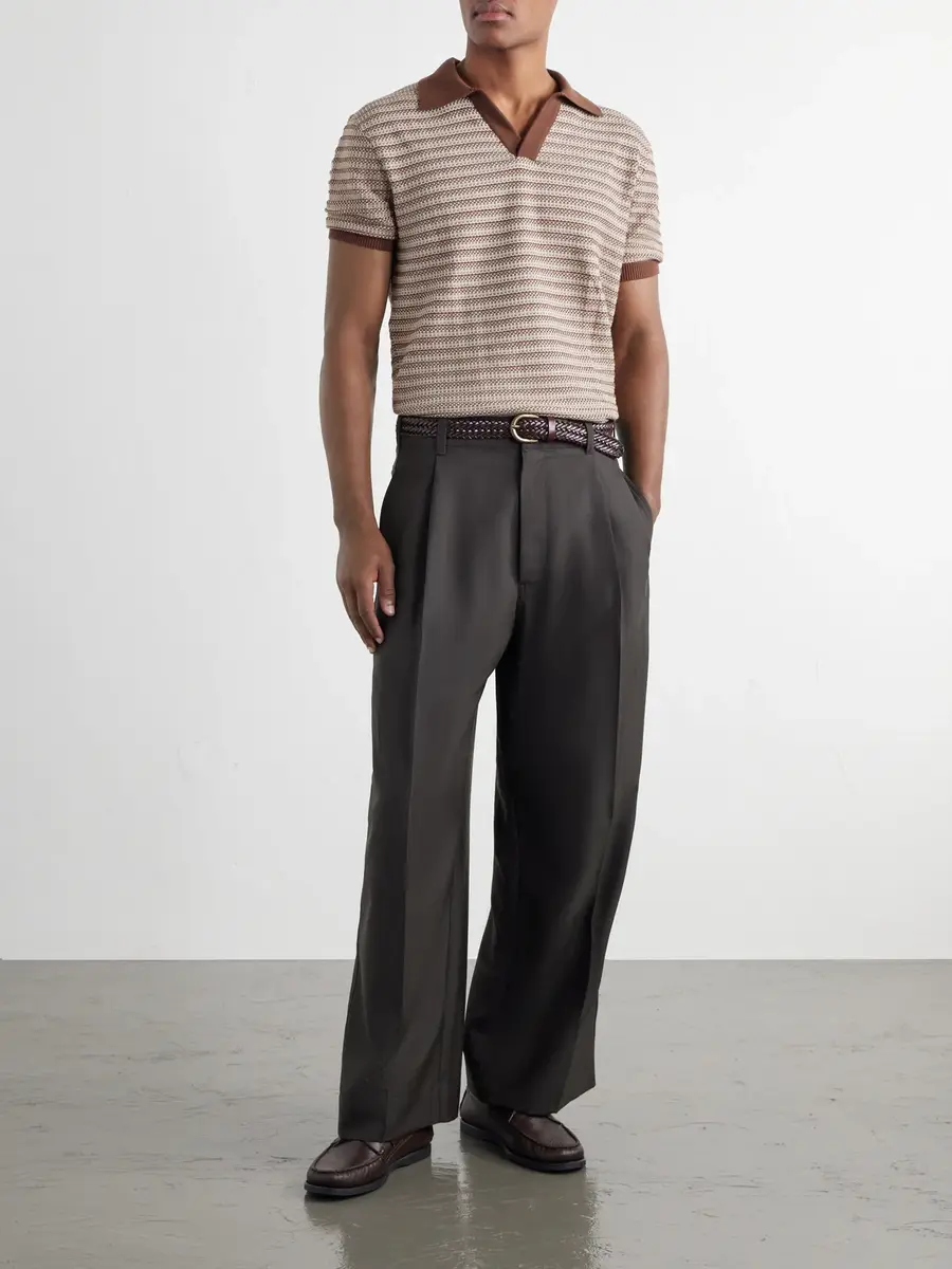 Frescobol Carioca Rino Striped Cotton and Cashmere-Blend Polo Shirt - Men | Thumbnail 2 Frescobol Carioca Rino Striped Cotton and Cashmere-Blend Polo Shirt - Men | Thumbnail 2