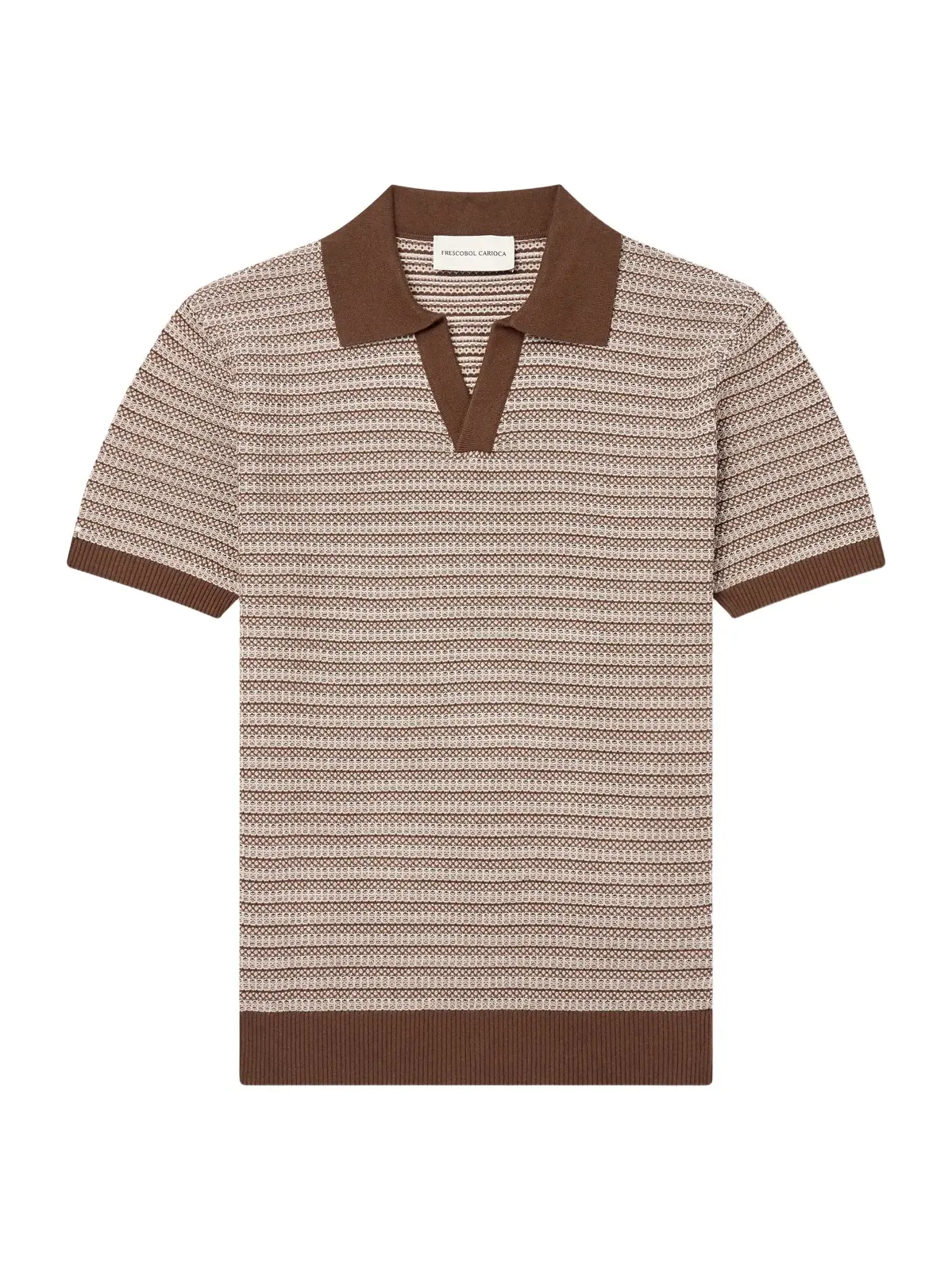 Rino Striped Cotton and Cashmere-Blend Polo Shirt - Men Rino Striped Cotton and Cashmere-Blend Polo Shirt - Men
