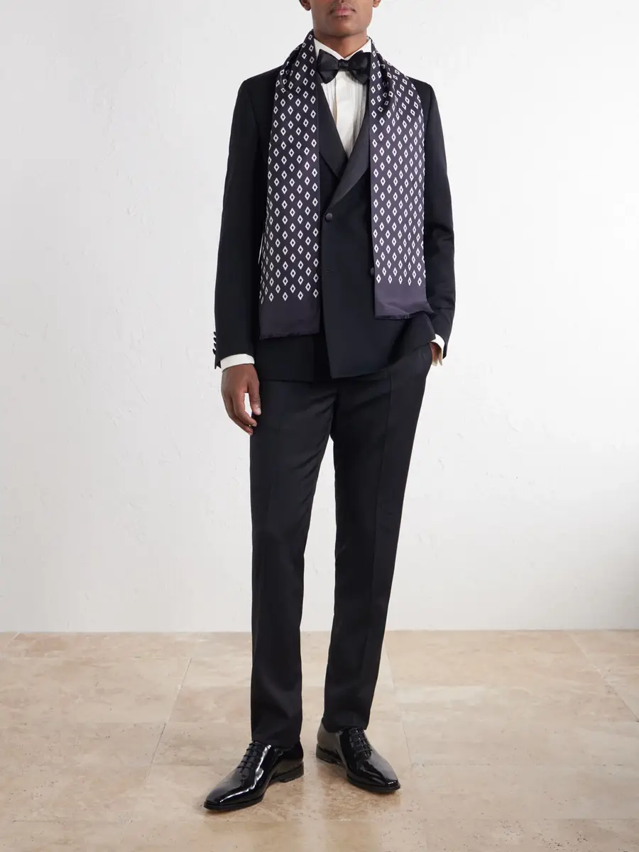 Favourbrook Fringed Silk-Jacquard Scarf - Men | Thumbnail 2 Favourbrook Fringed Silk-Jacquard Scarf - Men | Thumbnail 2