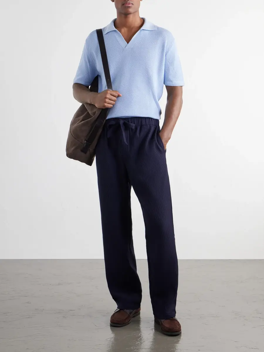 Frescobol Carioca Luan Straight-Leg Wool Drawstring Trousers - Men | Thumbnail 2 Frescobol Carioca Luan Straight-Leg Wool Drawstring Trousers - Men | Thumbnail 2