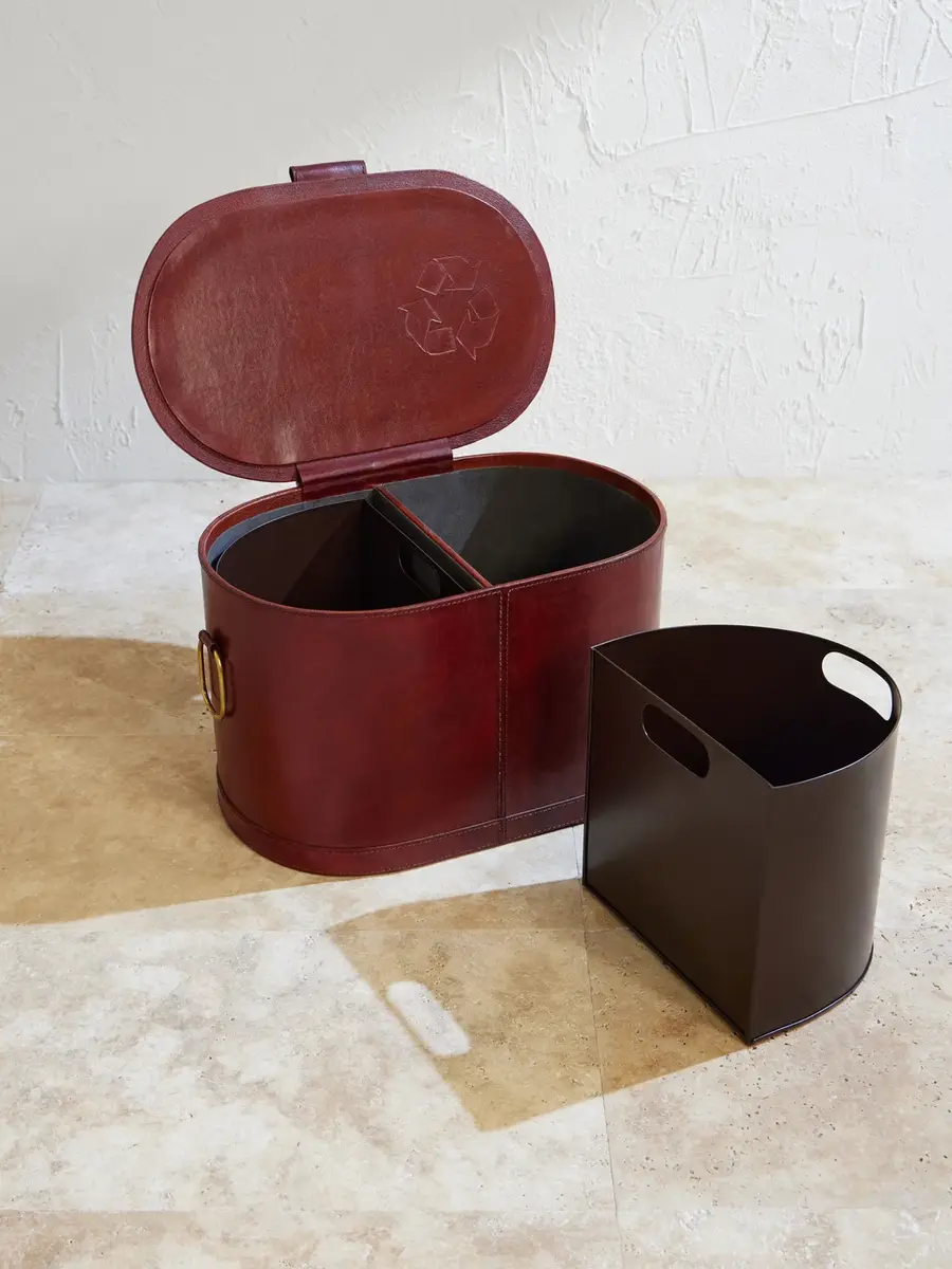 Soho Home Leather Recycling Bin - Men | Thumbnail 3 Soho Home Leather Recycling Bin - Men | Thumbnail 3