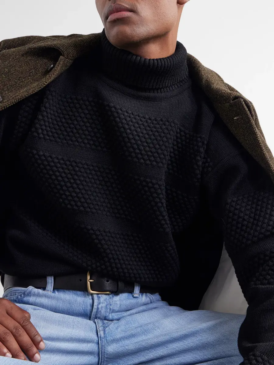 S.N.S. Herning Textured Virgin Wool Rollneck Sweater - Men | Thumbnail 5 S.N.S. Herning Textured Virgin Wool Rollneck Sweater - Men | Thumbnail 5