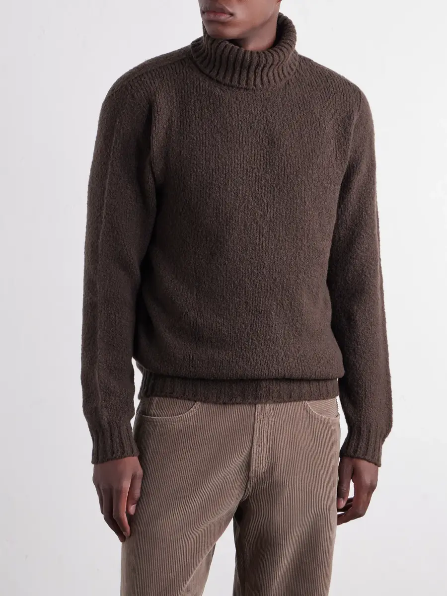 De Bonne Facture Wool-Bouclé Rollneck Sweater - Men | Thumbnail 3