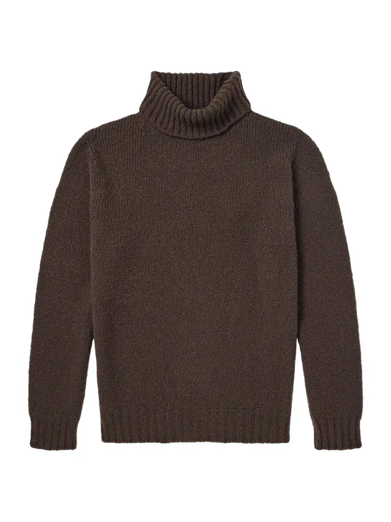 Wool-Bouclé Rollneck Sweater - Men Wool-Bouclé Rollneck Sweater - Men