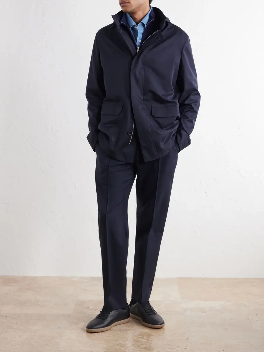 Zegna Hooded Twill Coat - Men | Thumbnail 2 Zegna Hooded Twill Coat - Men | Thumbnail 2