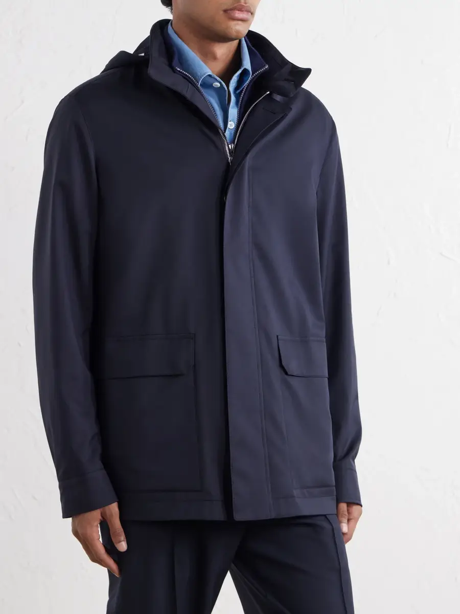 Zegna Hooded Twill Coat - Men | Thumbnail 3 Zegna Hooded Twill Coat - Men | Thumbnail 3