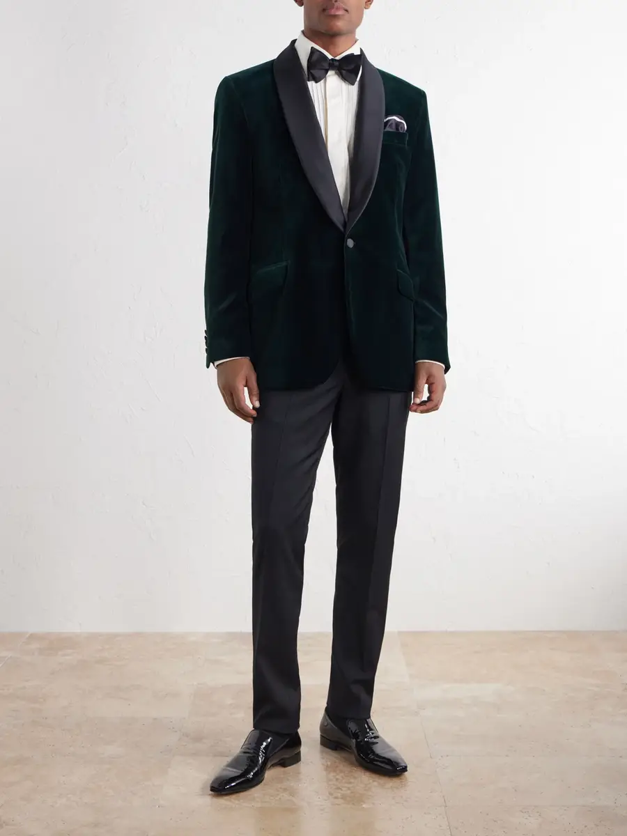 Favourbrook Satin-Trimmed Cotton-Velvet Tuxedo Jacket - Men | Thumbnail 2 Favourbrook Satin-Trimmed Cotton-Velvet Tuxedo Jacket - Men | Thumbnail 2