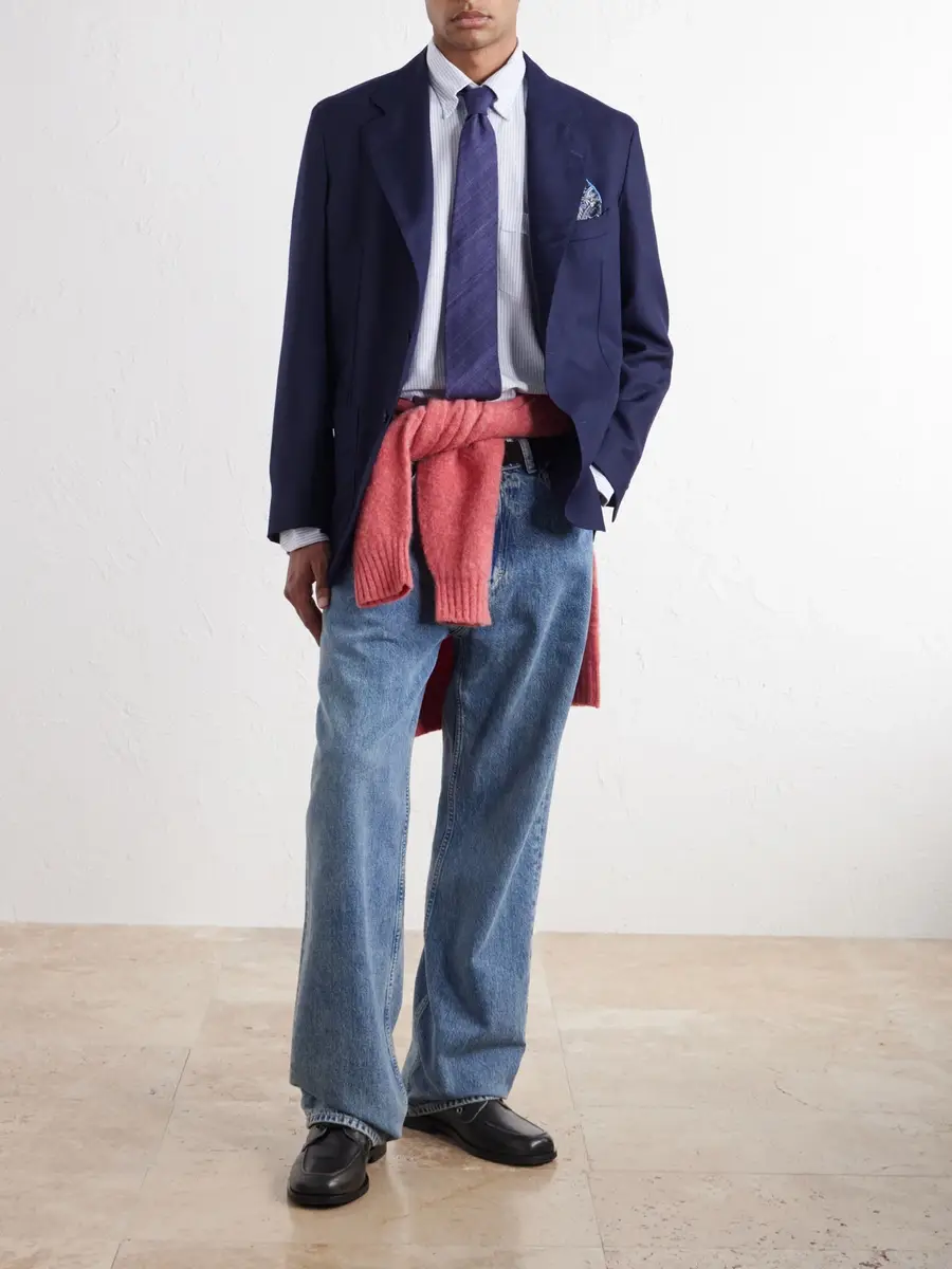 Drake's Virgin Wool Canvas Blazer - Men | Thumbnail 2 Drake's Virgin Wool Canvas Blazer - Men | Thumbnail 2