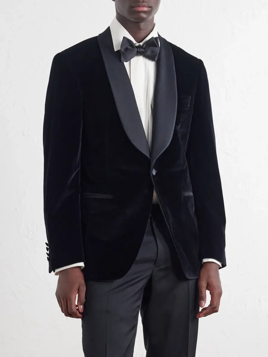 Canali Shawl-Collar Satin-Trimmed Cotton-Velvet Tuxedo Jacket - Men | Thumbnail 3 Canali Shawl-Collar Satin-Trimmed Cotton-Velvet Tuxedo Jacket - Men | Thumbnail 3