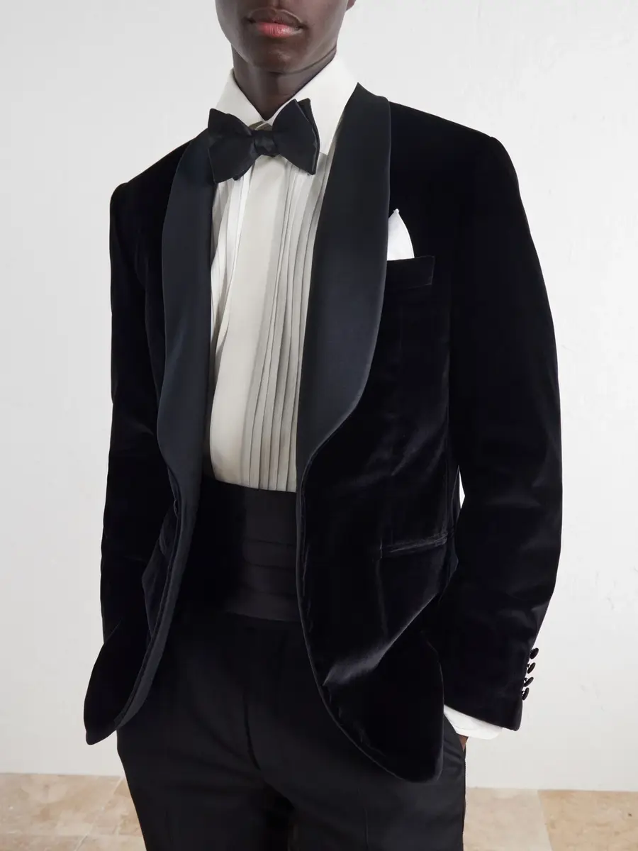 Canali Shawl-Collar Satin-Trimmed Cotton-Velvet Tuxedo Jacket - Men | Thumbnail 5 Canali Shawl-Collar Satin-Trimmed Cotton-Velvet Tuxedo Jacket - Men | Thumbnail 5