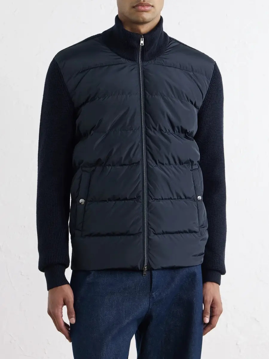 HERNO Waffle-Knit Wool and Quilted Shell Down Jacket - Men | Thumbnail 3 HERNO Waffle-Knit Wool and Quilted Shell Down Jacket - Men | Thumbnail 3