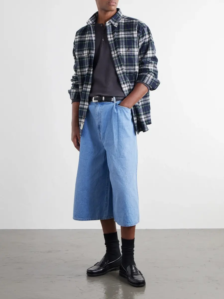 KAPITAL Wide-Leg Pleated Denim Shorts - Men | Thumbnail 2 KAPITAL Wide-Leg Pleated Denim Shorts - Men | Thumbnail 2