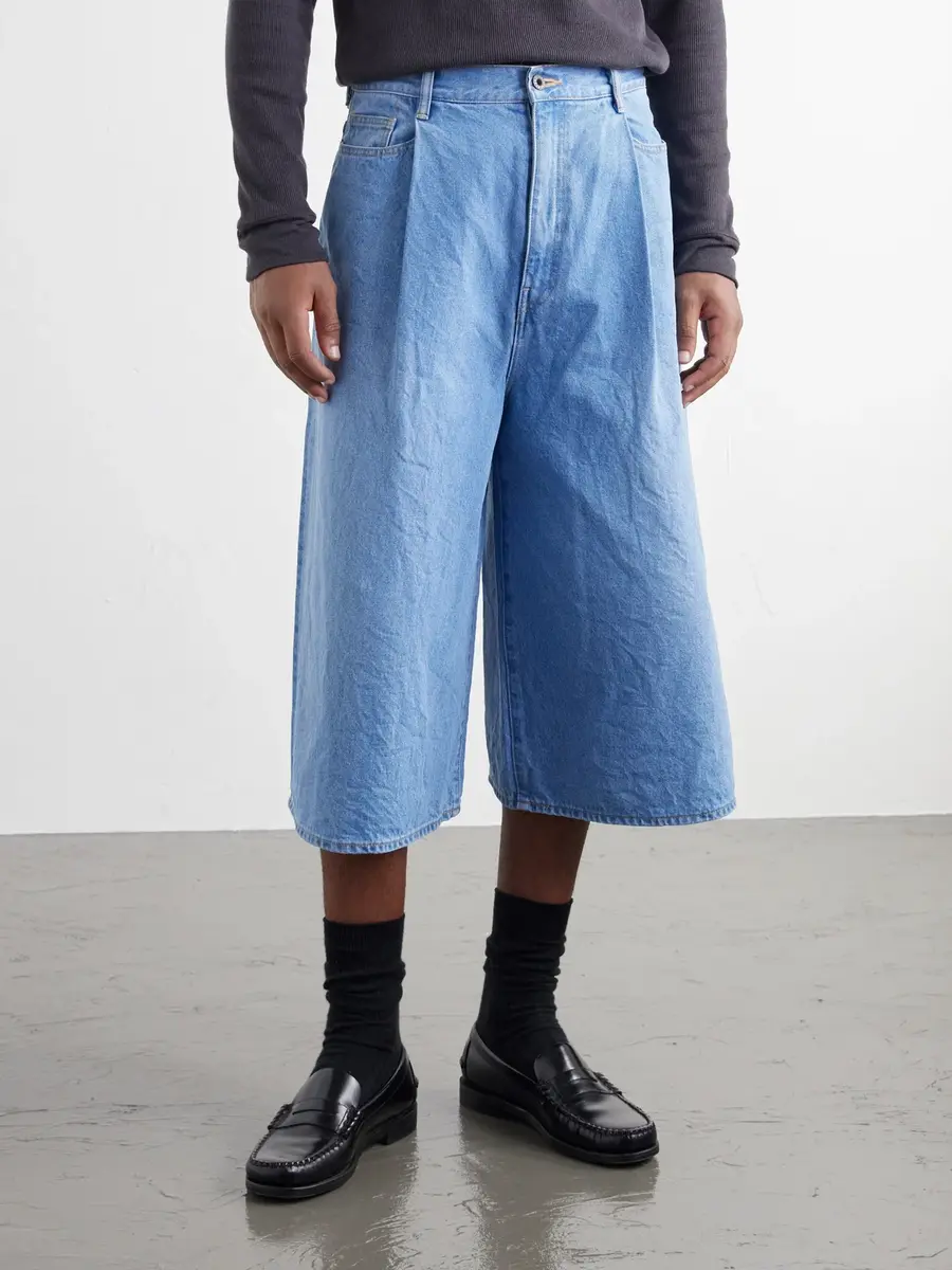 KAPITAL Wide-Leg Pleated Denim Shorts - Men | Thumbnail 3 KAPITAL Wide-Leg Pleated Denim Shorts - Men | Thumbnail 3