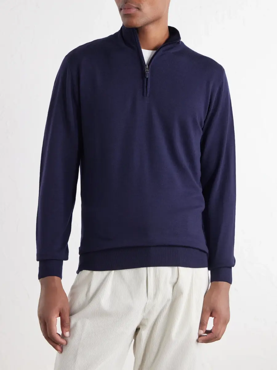 Canali Wool Half-Zip Sweater - Men | Thumbnail 3 Canali Wool Half-Zip Sweater - Men | Thumbnail 3