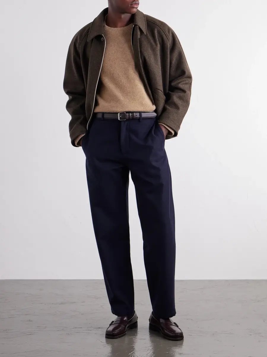 De Bonne Facture Balloon Wide-Leg Wool and Cotton-Blend Trousers - Men | Thumbnail 2
