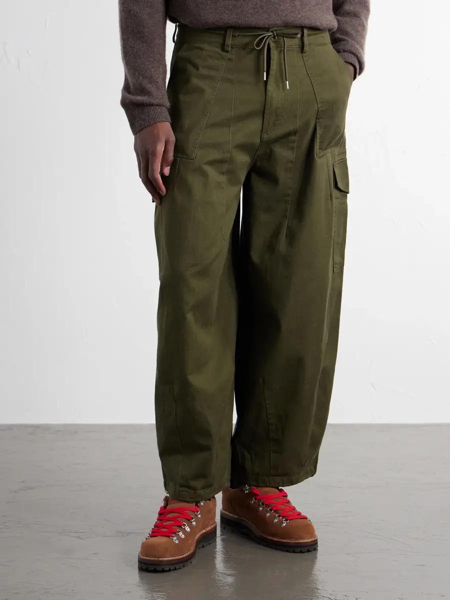 FrizmWORKS Wide-Leg Cotton-Twill Drawstring Cargo Trousers - Men | Thumbnail 3