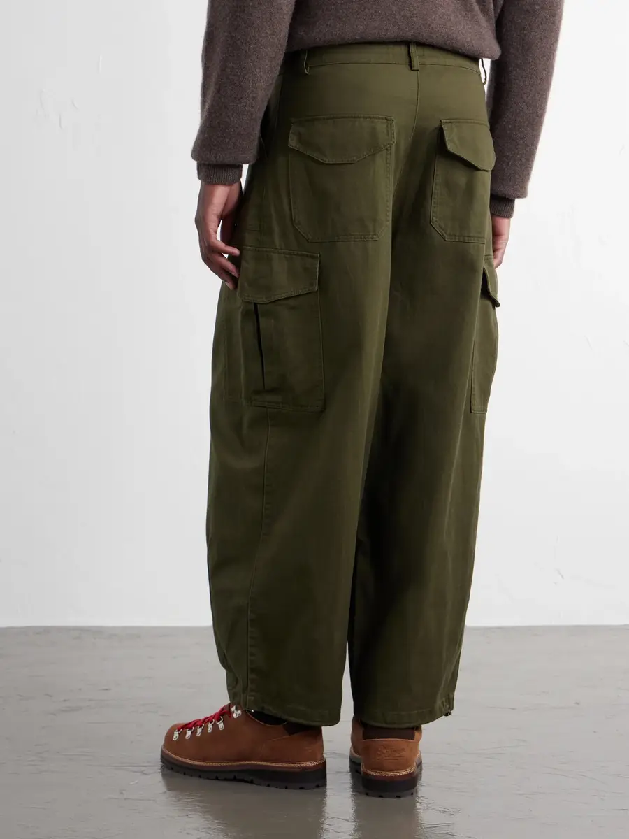 FrizmWORKS Wide-Leg Cotton-Twill Drawstring Cargo Trousers - Men | Thumbnail 4