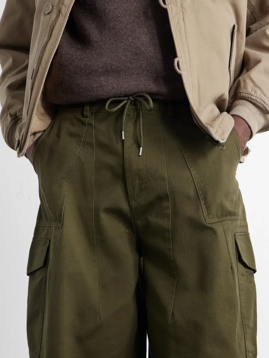 FrizmWORKS Wide-Leg Cotton-Twill Drawstring Cargo Trousers - Men | Thumbnail 5