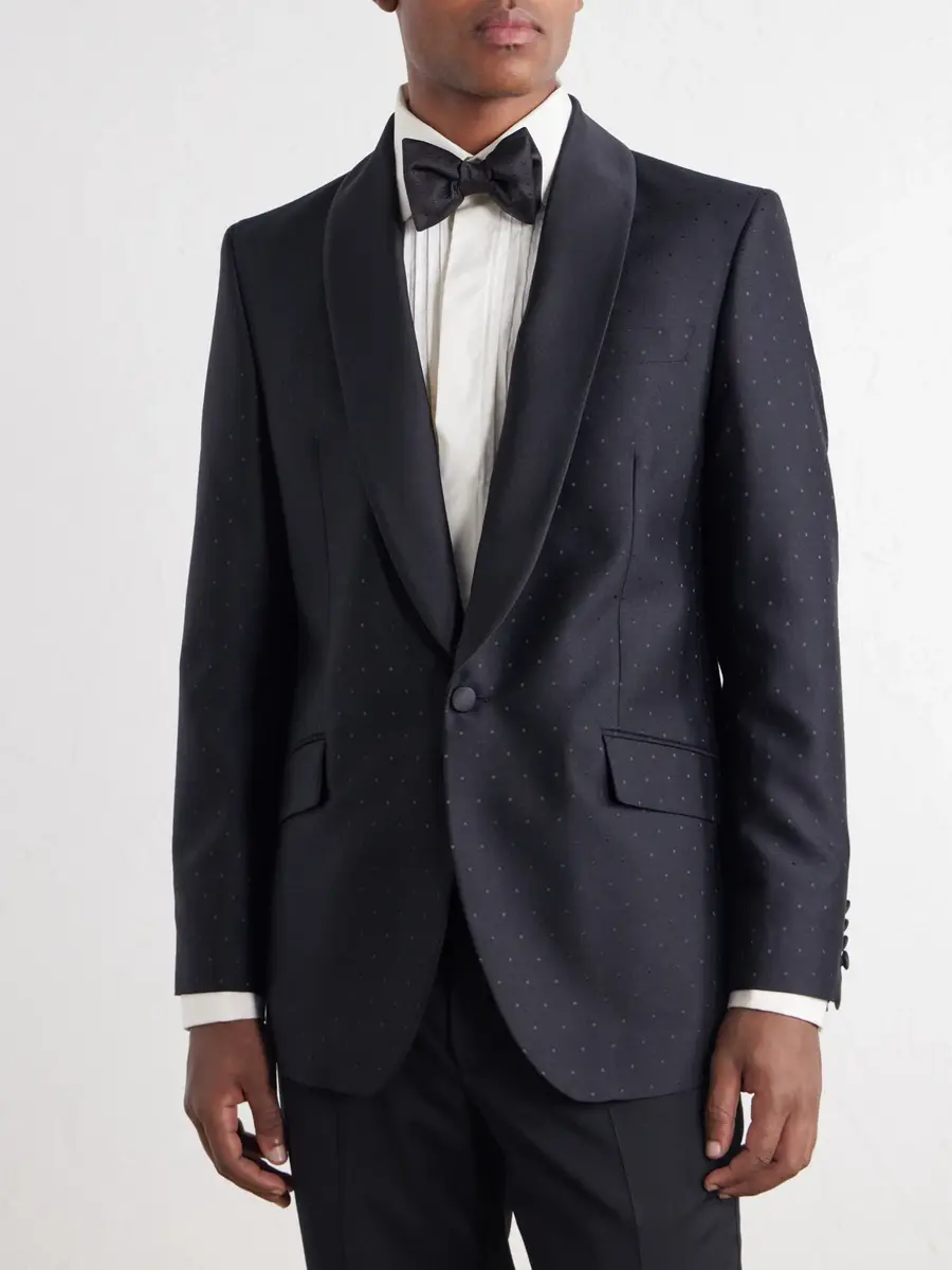 Favourbrook Polka-Dots Wool and Silk-Blend Tuxedo Jacket - Men | Thumbnail 3 Favourbrook Polka-Dots Wool and Silk-Blend Tuxedo Jacket - Men | Thumbnail 3
