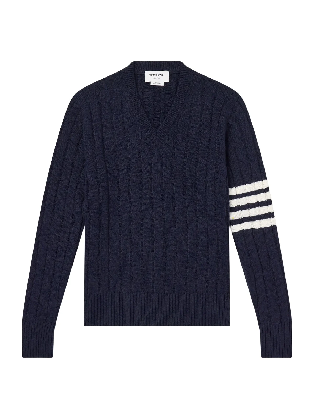 Thom Browne 4-Bar Stripe Cable-Knit Cashmere Sweater - Men