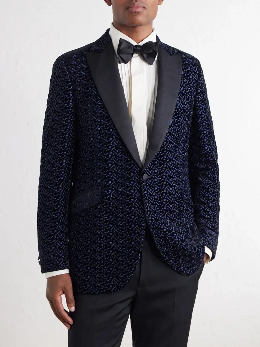 Favourbrook Nene Grosgrain-Trimmed Embroidered Velvet Tuxedo Jacket - Men | Thumbnail 3 Favourbrook Nene Grosgrain-Trimmed Embroidered Velvet Tuxedo Jacket - Men | Thumbnail 3