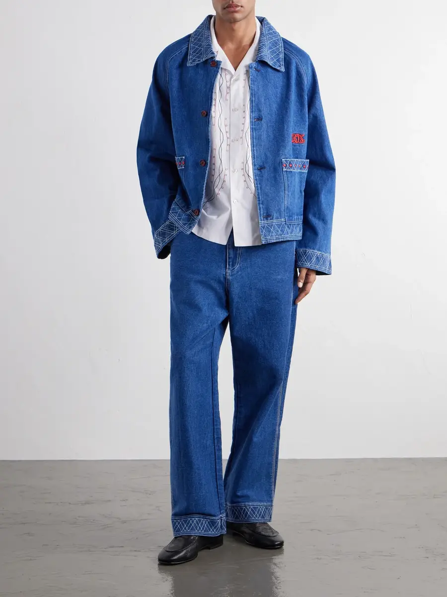 BODE Camp-Collar Embroidered Cotton-Poplin Shirt - Men | Thumbnail 2 BODE Camp-Collar Embroidered Cotton-Poplin Shirt - Men | Thumbnail 2