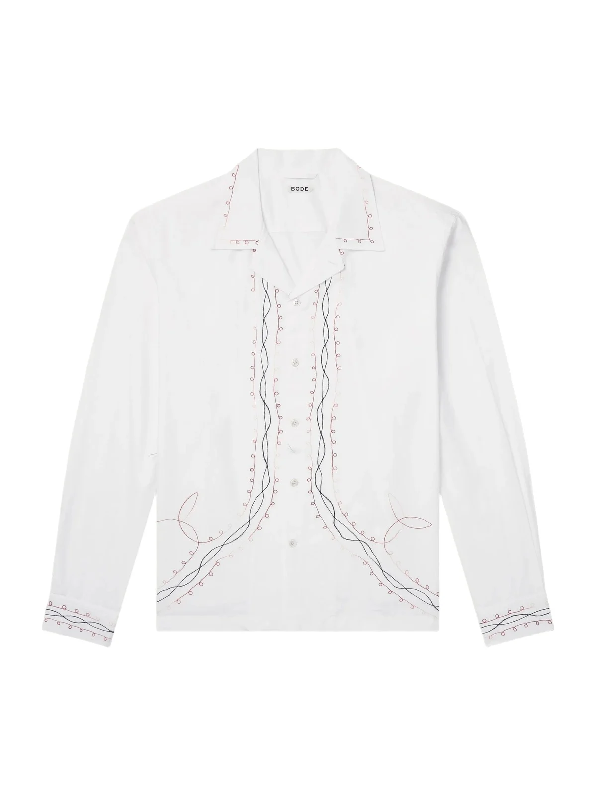 Camp-Collar Embroidered Cotton-Poplin Shirt - Men Camp-Collar Embroidered Cotton-Poplin Shirt - Men