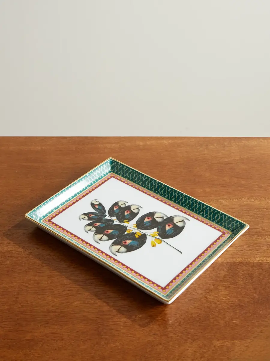 La DoubleJ Beto Val Parrotstem Painted Porcelain Trinket Tray - Men