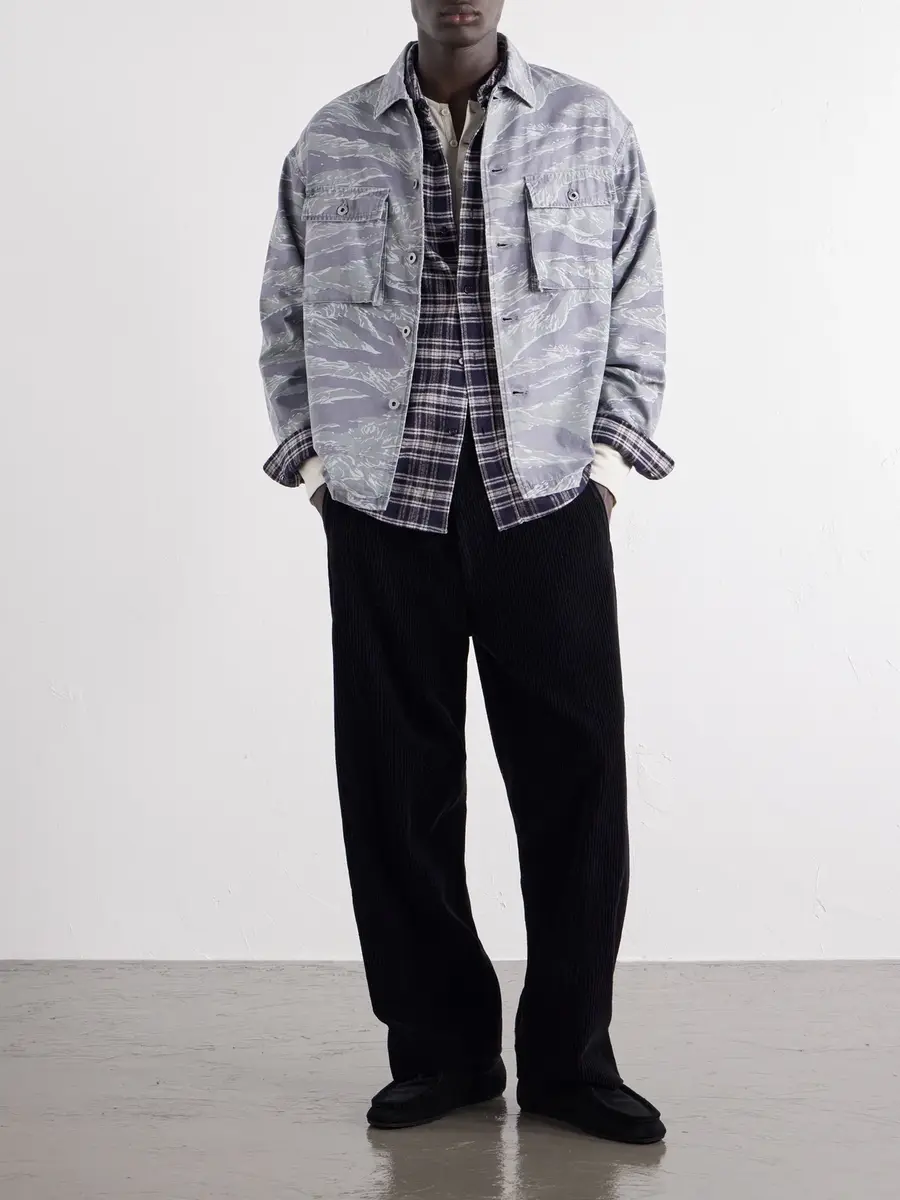 A.PRESSE Checked Cotton and Silk-Blend Twill Shirt - Men | Thumbnail 2 A.PRESSE Checked Cotton and Silk-Blend Twill Shirt - Men | Thumbnail 2