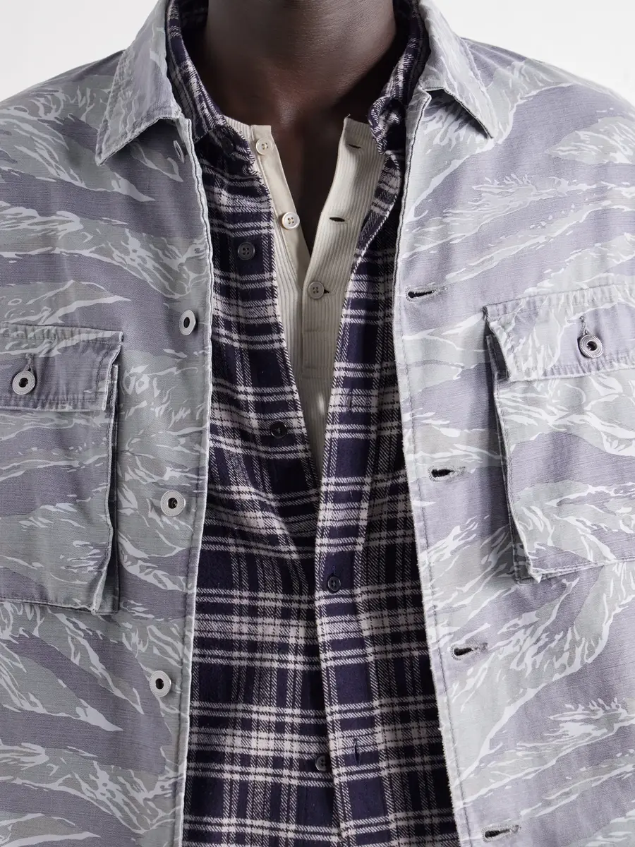 A.PRESSE Checked Cotton and Silk-Blend Twill Shirt - Men | Thumbnail 5 A.PRESSE Checked Cotton and Silk-Blend Twill Shirt - Men | Thumbnail 5