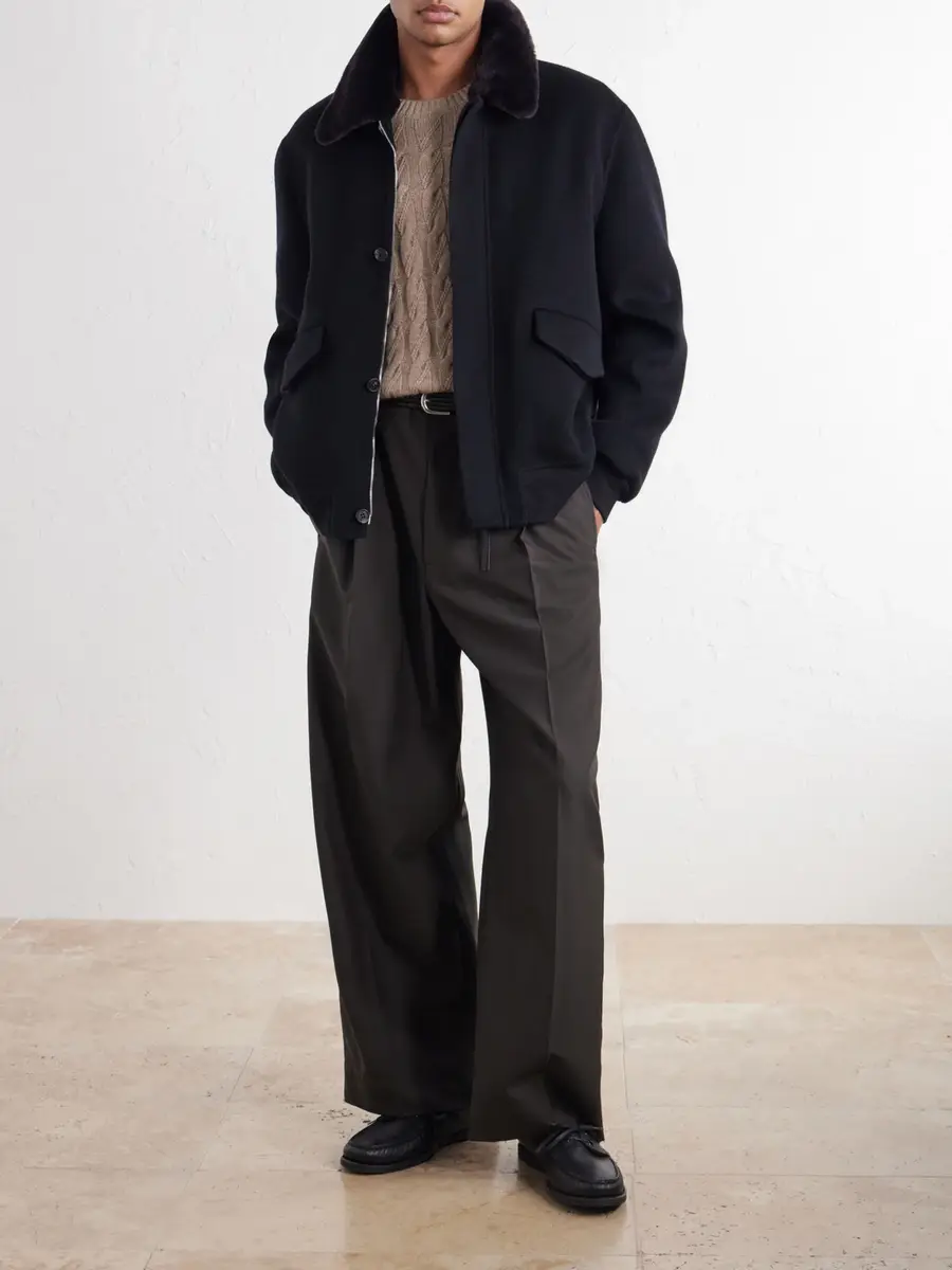 Gabriela Hearst James Shearling-Trimmed Cashmere Bomber Jacket - Men | Thumbnail 2 Gabriela Hearst James Shearling-Trimmed Cashmere Bomber Jacket - Men | Thumbnail 2
