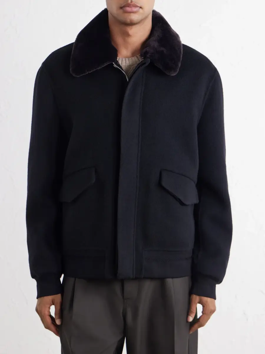 Gabriela Hearst James Shearling-Trimmed Cashmere Bomber Jacket - Men | Thumbnail 3 Gabriela Hearst James Shearling-Trimmed Cashmere Bomber Jacket - Men | Thumbnail 3