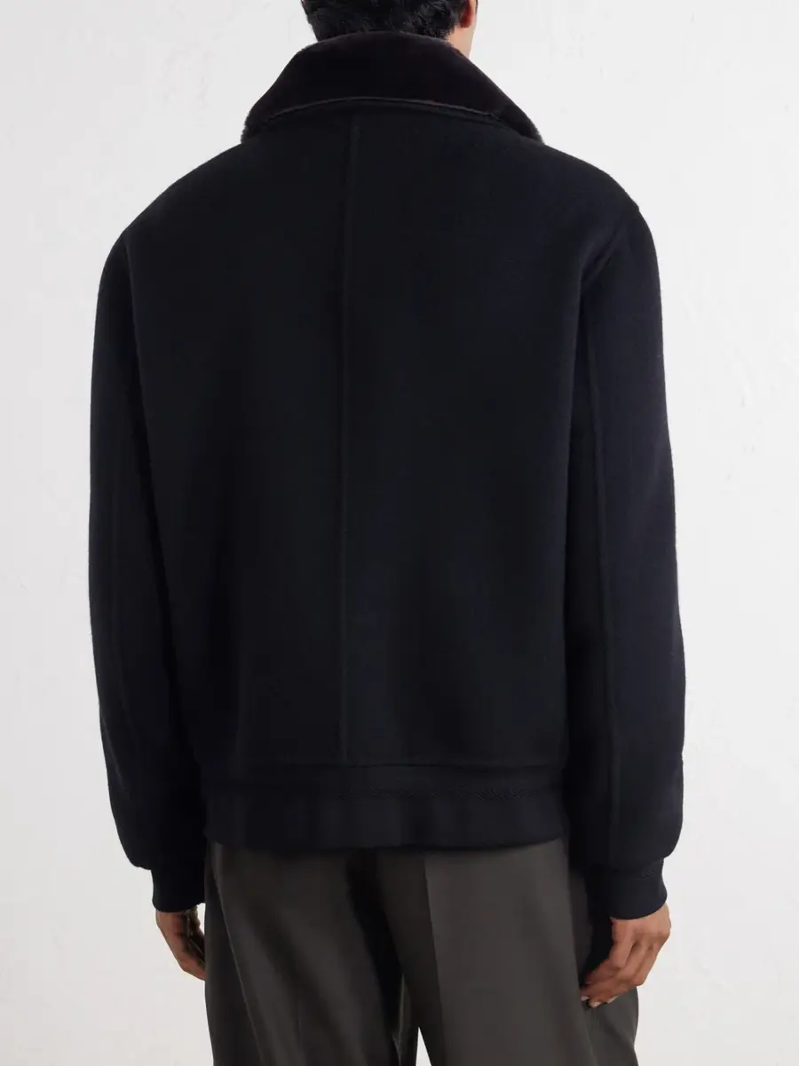 Gabriela Hearst James Shearling-Trimmed Cashmere Bomber Jacket - Men | Thumbnail 4 Gabriela Hearst James Shearling-Trimmed Cashmere Bomber Jacket - Men | Thumbnail 4