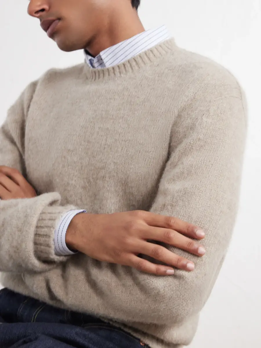De Bonne Facture Shaggy Sheep Wool Sweater - Men | Thumbnail 5 De Bonne Facture Shaggy Sheep Wool Sweater - Men | Thumbnail 5