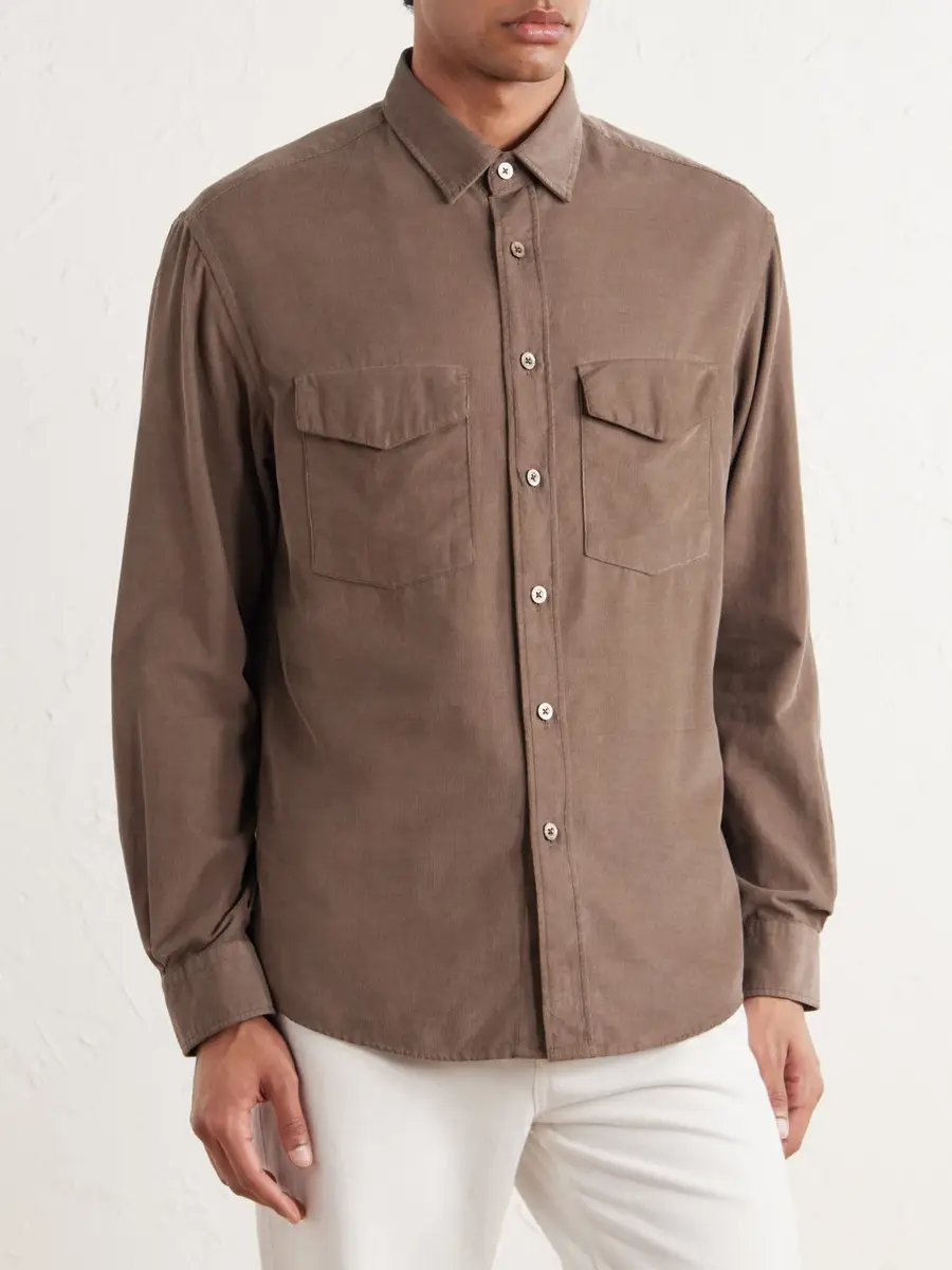 Canali Cotton-Corduroy Shirt - Men | Thumbnail 3 Canali Cotton-Corduroy Shirt - Men | Thumbnail 3