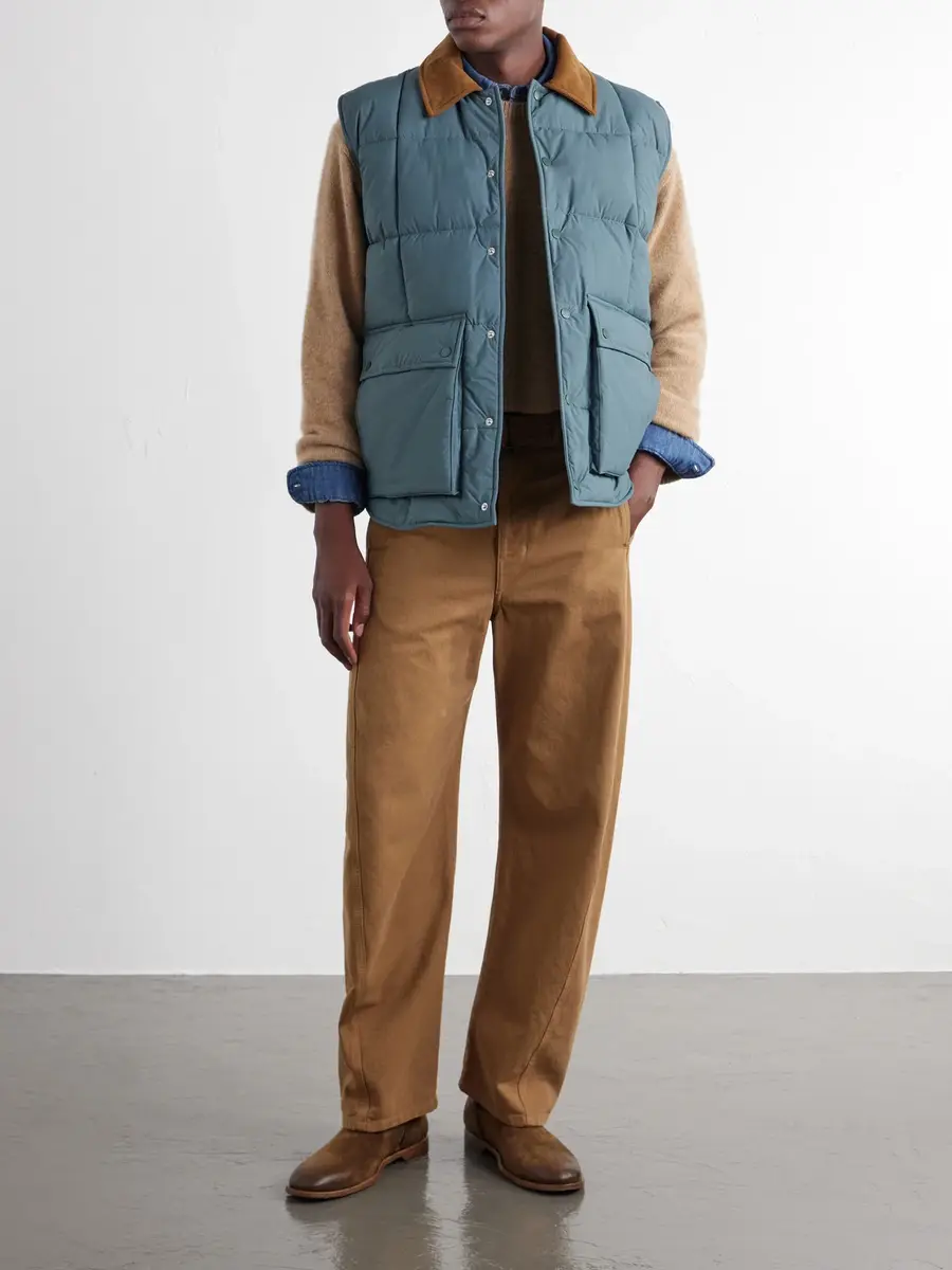 A.P.C. Jimmy Corduroy-Trimmed Quilted Shell Vest - Men | Thumbnail 2 A.P.C. Jimmy Corduroy-Trimmed Quilted Shell Vest - Men | Thumbnail 2